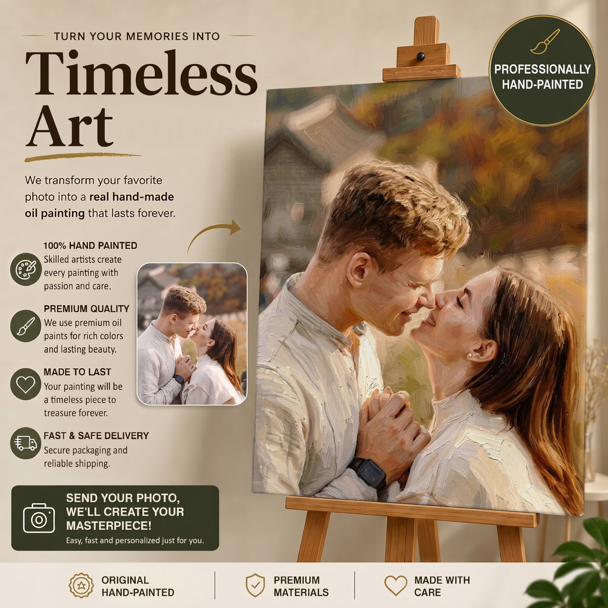 Custom Couple Oil Portrait From Photos