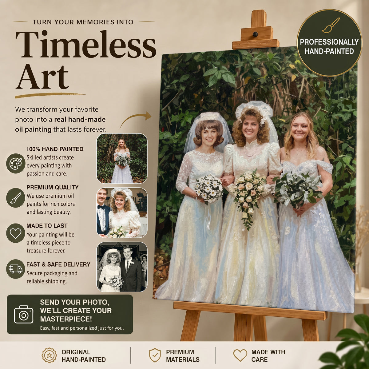 Custom Memorial Oil Portrait From Photos