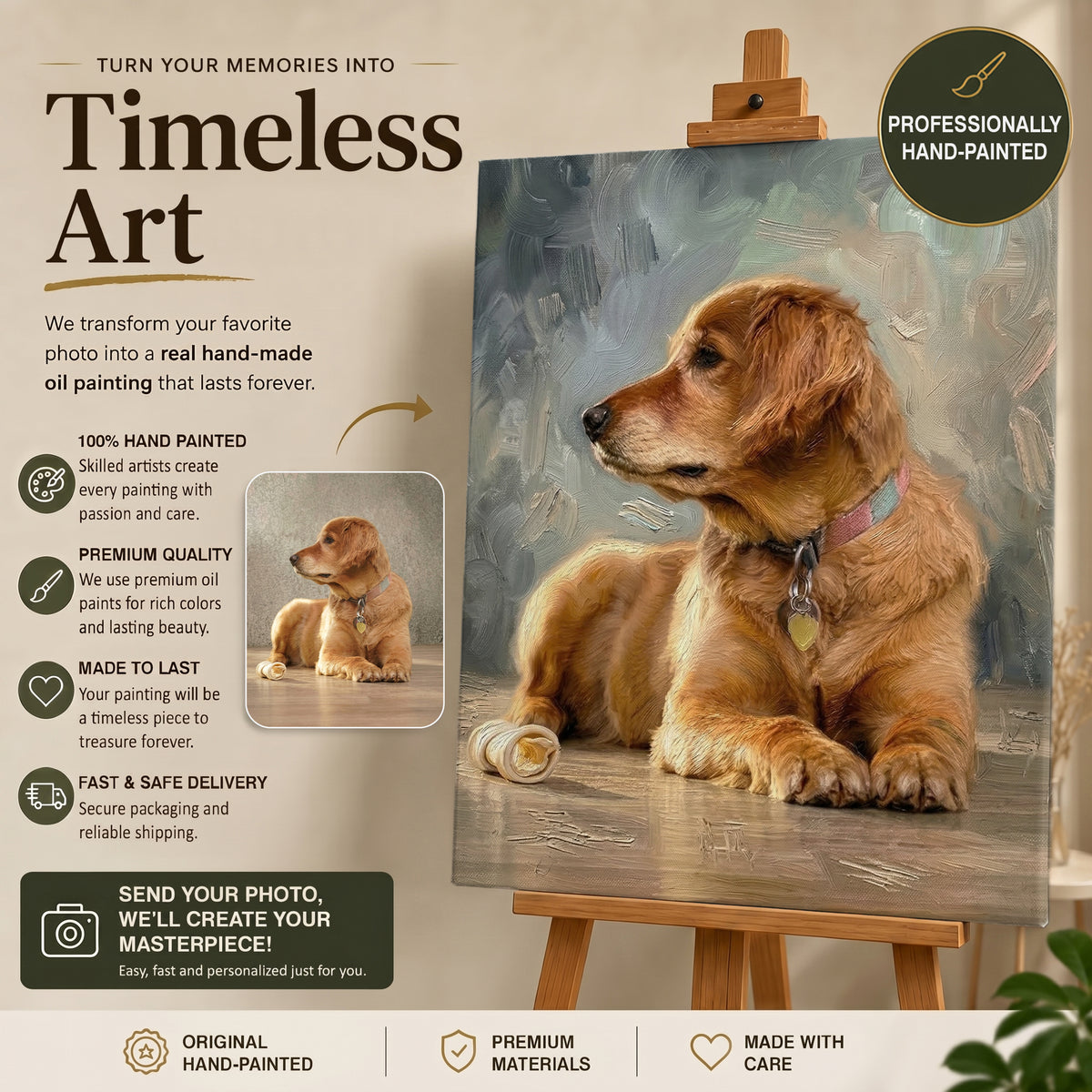 Custom Pet Oil Portrait From Photos
