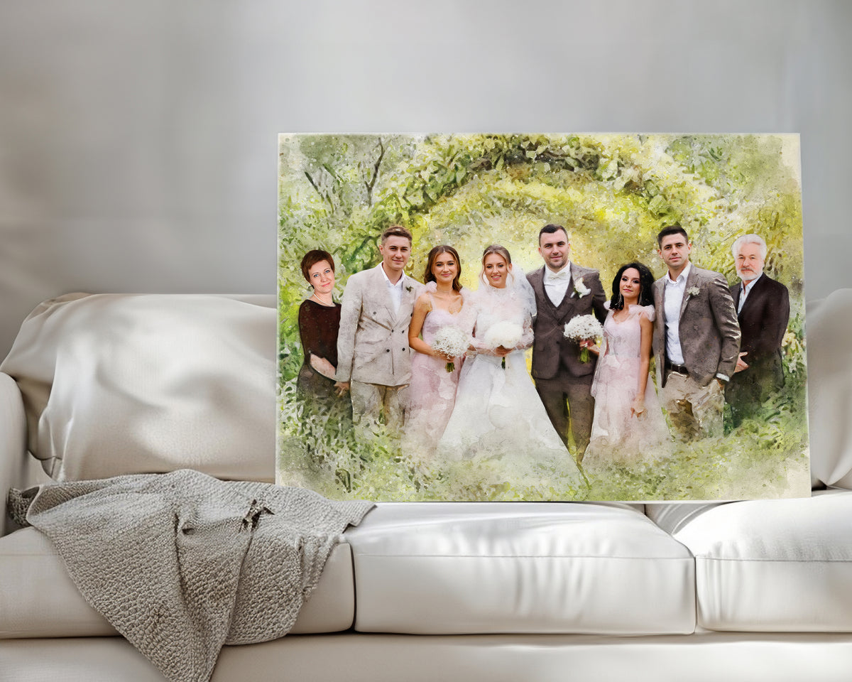 Watercolor Style Photo Merge Design - Garden Background