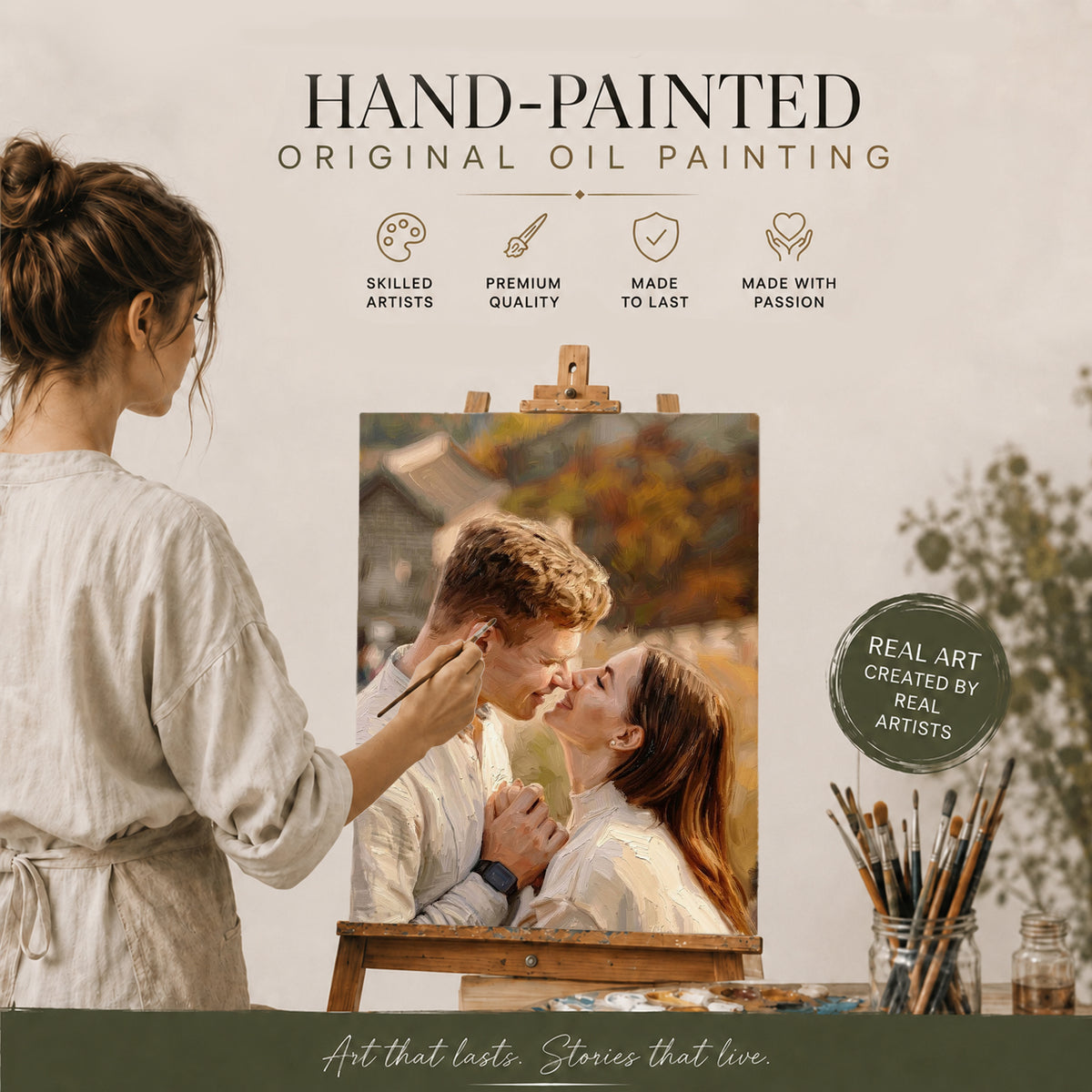Custom Couple Oil Portrait From Photos