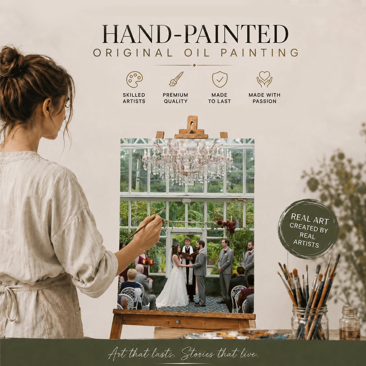 Custom Wedding Oil Painting From Your Photo
