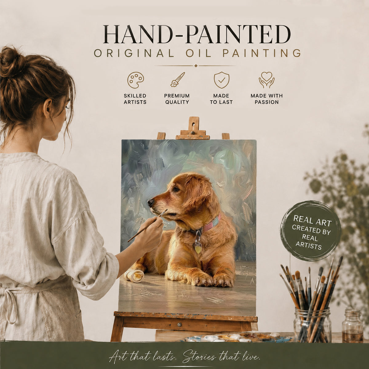 Custom Pet Oil Portrait From Photos